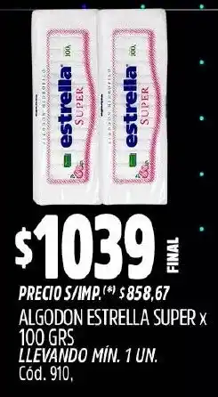 Supermercados Yaguar Estrella super algodon oferta