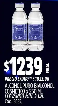 Supermercados Yaguar Bialcohol alcohol puro cosmetico oferta