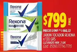Supermercados Yaguar Rexona jabon tocador oferta