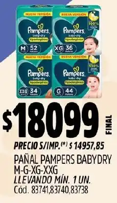Supermercados Yaguar Pampers pañal babydry oferta