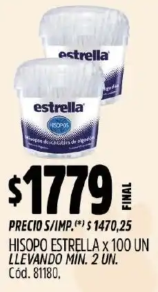 Supermercados Yaguar Estrella hisopo oferta