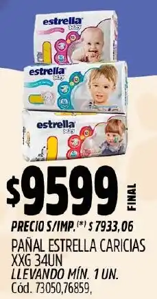 Supermercados Yaguar Estrella pañal caricias oferta