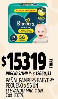 Supermercados Yaguar Pampers pañal babydry pequeno oferta