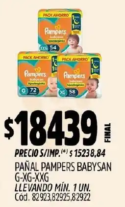 Supermercados Yaguar Pampers babysan pañal oferta