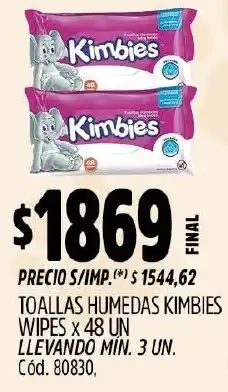 Supermercados Yaguar Kimbies wipes toallas humedas oferta