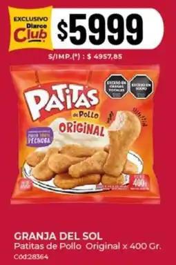 Diarco Granja del sol patitas de pollo original oferta