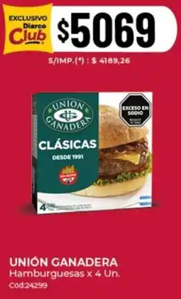 Diarco Unión ganadera hamburguesas oferta