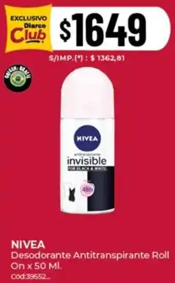 Diarco Nivea desodorante antitranspirante roll on oferta