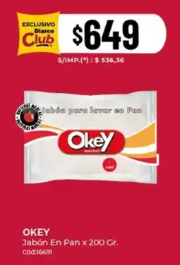 Diarco Okey jabón en pan oferta