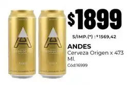 Diarco Andes cerveza origen oferta