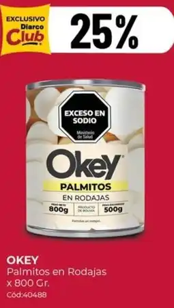Diarco Okey palmitos en rodajas oferta