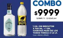 Diarco Brighton gin + gaseosa paso de los toros tónica oferta