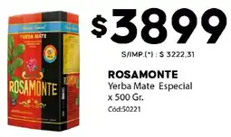 Diarco Rosamonte yerba mate especial oferta