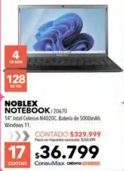 Nexon Noblex notebook oferta