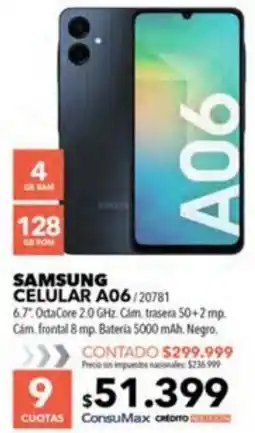 Nexon Samsung celular A06 oferta