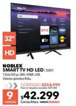 Nexon Noblex smart tv 32" hd led oferta