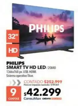 Nexon Philips smart 32" tv hd led oferta