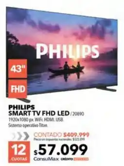 Nexon Philips smart tv 43" fhd led oferta