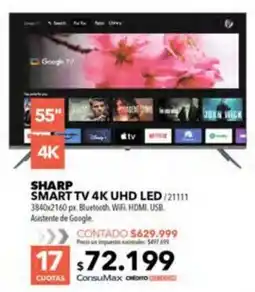Nexon Sharp smart tv 55" 4k uhd led oferta