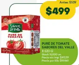 Super MAMI Sabores del valle puré de tomate oferta