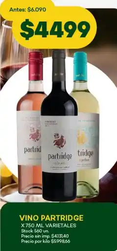Super MAMI Partridge vino varietales oferta