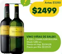 Super MAMI Chablis/borgoña vino viñas de balbo oferta