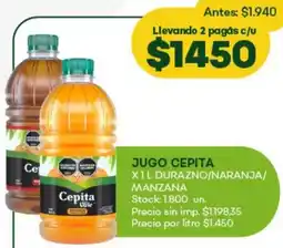 Super MAMI Cepita jugo durazno/naranja/ manzana oferta