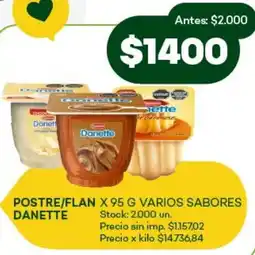 Super MAMI Danette postre/flan varios sabores oferta