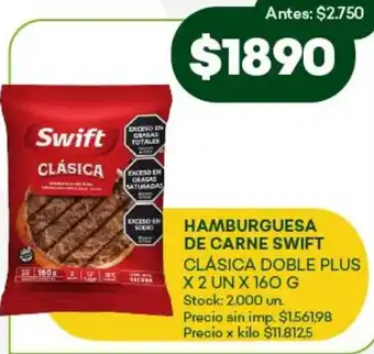 Super MAMI Swift hamburguesa de carne clásica doble plus oferta