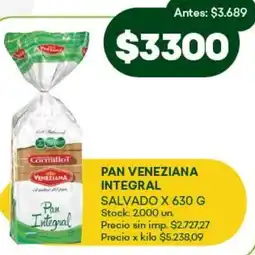 Super MAMI Pan veneziana integral salvado oferta