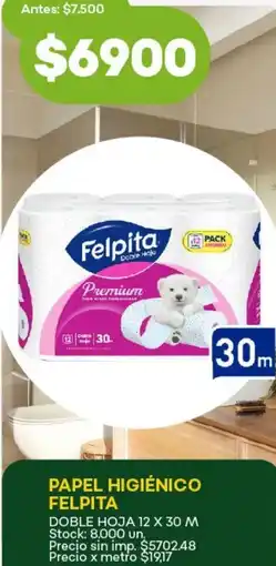 Super MAMI felpita papel higiénicodoble hoja oferta