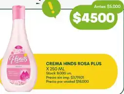 Super MAMI Hinds crema rosa plus oferta