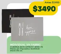 Super MAMI Individual vh fabric cuerina bon appetit oferta