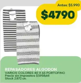 Super MAMI Repasadores algodon varios colores oferta