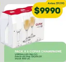 Super MAMI Cristar copas champagne versalles oferta