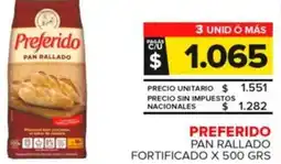 Carrefour Maxi Preferido pan rallado fortificado oferta