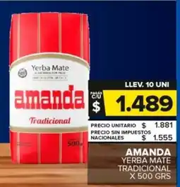 Carrefour Maxi Amanda yerba mate tradicional oferta