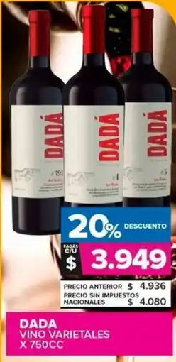 Carrefour Maxi Dada vino varietales oferta