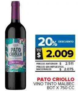 Carrefour Maxi Pato criollo vino tinto malbec bot oferta