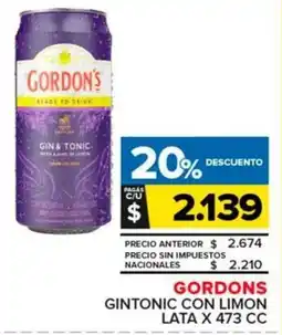 Carrefour Maxi Gordons gintonic con limon lata oferta