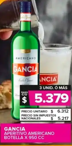 Carrefour Maxi Gancia aperitivo americano botella oferta