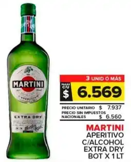 Carrefour Maxi Martini aperitivo c/alcohol extra dry bot oferta
