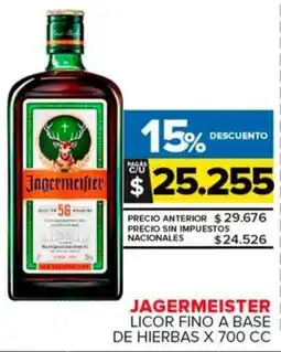 Carrefour Maxi Jagermeister licor fino a base de hierbas oferta