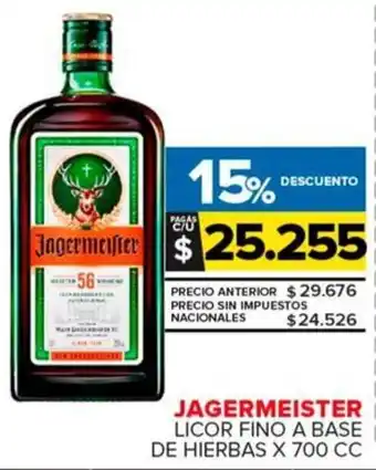 Carrefour Maxi Jagermeister licor fino a base de hierbas oferta