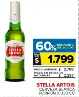 Carrefour Maxi Stella artois cerveza blanca porron oferta