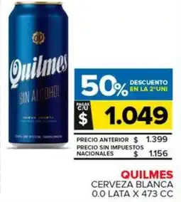 Carrefour Maxi Quilmes cerveza blanca 0.0 lata oferta
