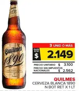 Carrefour Maxi Quilmes cerveza blanca 1890 n bot ret oferta