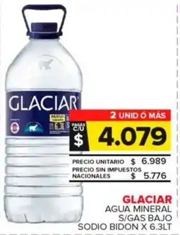 Carrefour Maxi Glaciar agua mineral s/gas bajo sodio bidon oferta