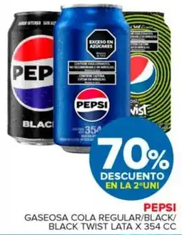 Carrefour Maxi Pepsi gaseosa cola regular/black/ black twist lata oferta