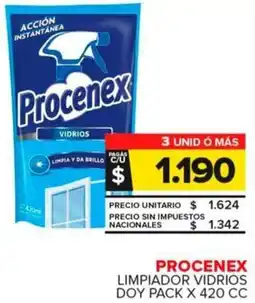 Carrefour Maxi Procenex limpiador vidrios doy pack oferta